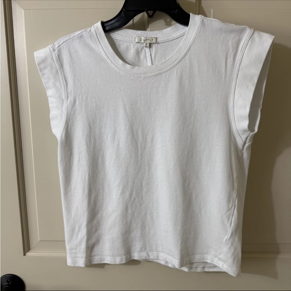 Z Supply medium White cap sleeve cropped Tank Top